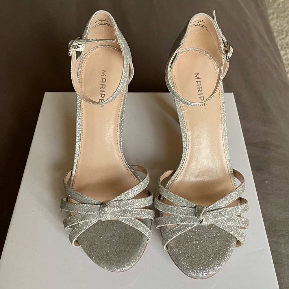 Marie Silver Glitter Encrusted Heel
